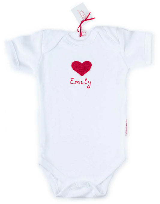 Baby Onesie  - Customize with hand crocheted Picture and a baby's Name in 3D paint!