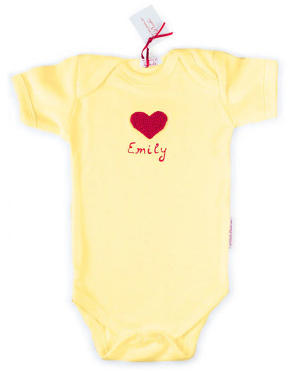 Baby Onesie  - Customize with hand crocheted Picture and a baby's Name in 3D paint!