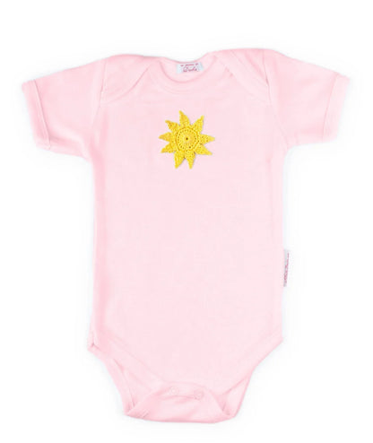 Baby Onesie with Hand-Crocheted Picture