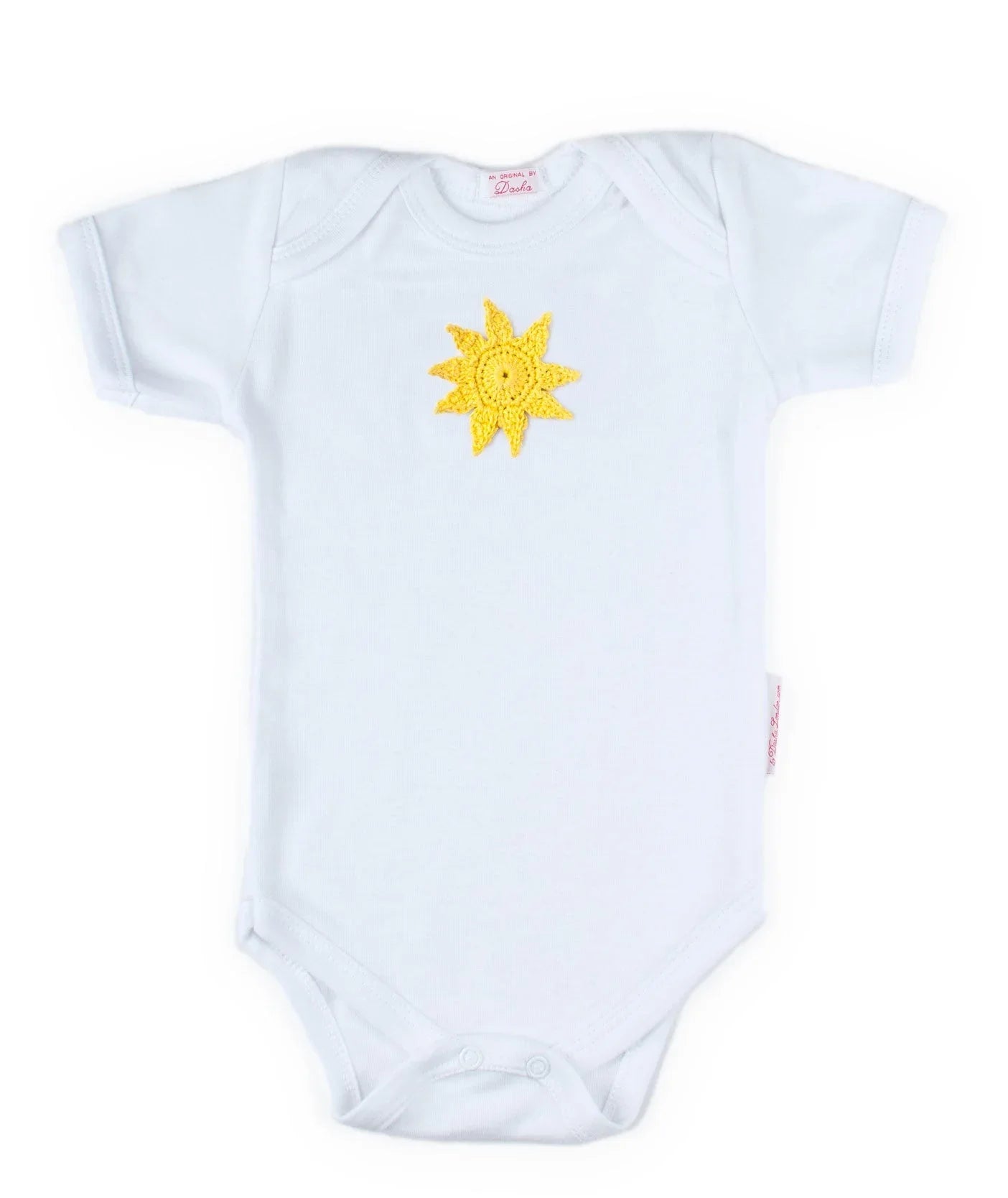 Baby Onesie with Hand-Crocheted Picture