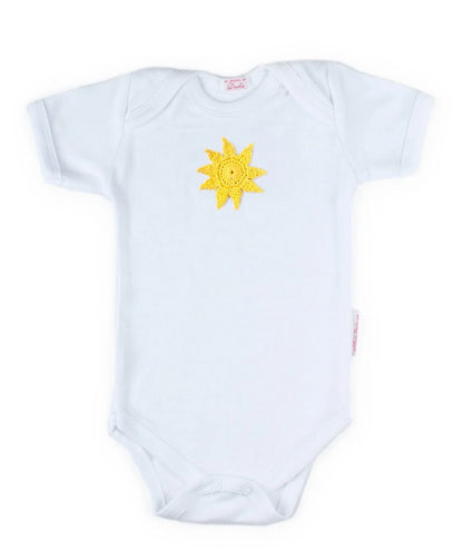 Baby Onesie with Hand-Crocheted Picture