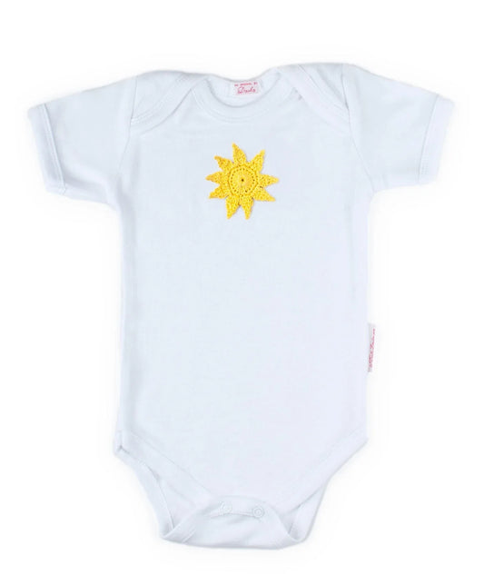 Baby Onesie with Hand-Crocheted Picture