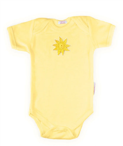 Baby Onesie with Hand-Crocheted Picture